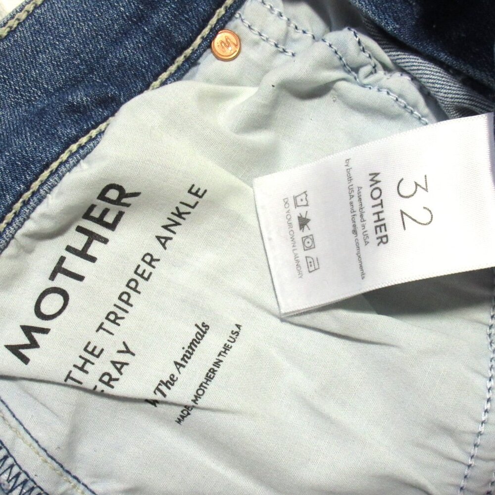 NWT Mother Tripper Ankle Fray in We The Animals High Rise Stretch Crop Jeans 32 - Picture 7 of 10